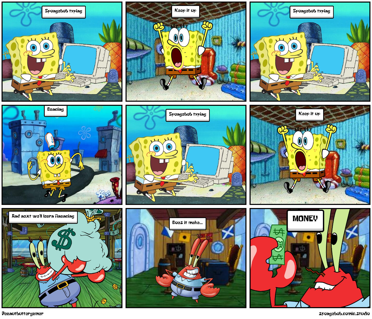 Spongebob typing keep it up
